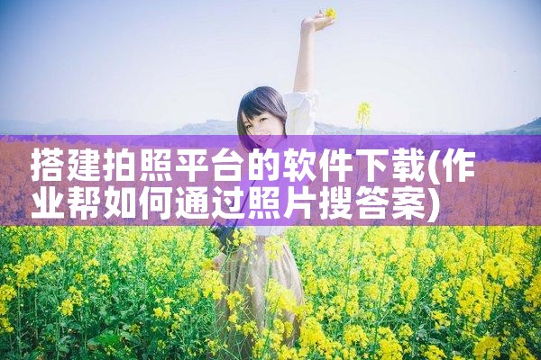 搭建拍照平台的软件下载