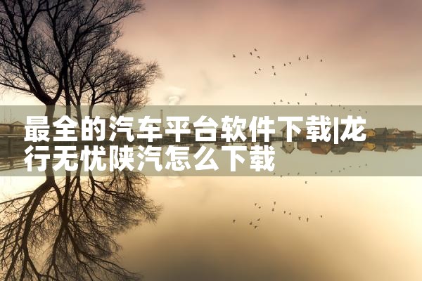 最全的汽车平台软件下载